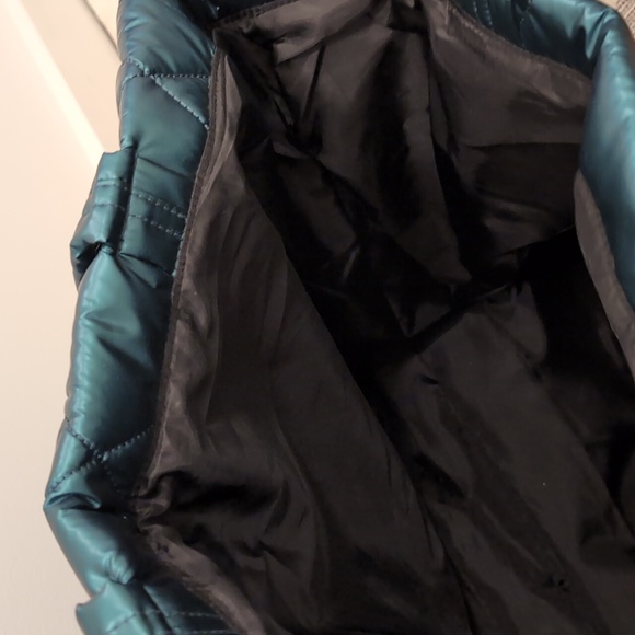 Victoria's Secret Puffer Tote Metallic Teal Green Bag - Picture 8 of 9